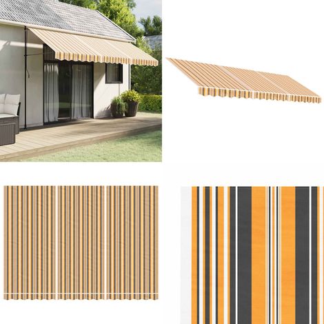 Markisenbespannung Mehrfarbig Gestreift 4,5x3 m - Markisenstoff - Markisenzelt - Sonnenschutz - Outdoor Dekoration - Gartendekoration - Home & Living (1/5)