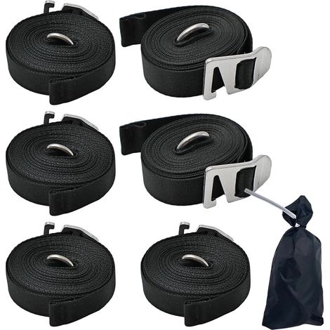 Juego de 6 correas de sujeción ajustables para toldos de autocaravanas. (1/5)
