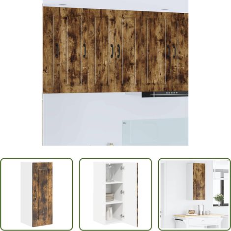 vidaXL Meuble de cuisine - Armoire de cuisine Chêne fumé 30 x 31 x 80 cm Bois d'ingénierie (1/5)