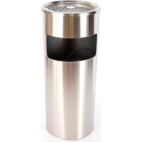 Cendrier sur pied avec poubelle, cendrier, poubelle d'extérieur, cendrier sur pied en acier avec seau intérieur, 30 litres, diamètre 25 x 62 cm, pour l'intérieur et l'extérieur, les immeubles de burea (1/5)