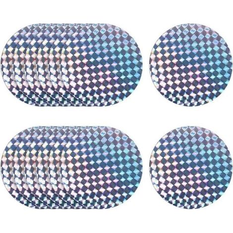 Packung mit 20 Vogelabwehrscheiben (7,5 cm) zur Vogelabwehr, Fensteraufkleber, reflektierendes Klebeband zur Vogelabwehr, holografische Reflektorstreifen für Gänse und Tauben (1/5)