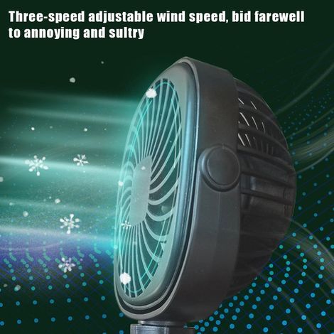 [Yuexinghui] (Cession de la propriété intellectuelle terminée) Ventilateur de voiture à ventouse 2021, mini ventilateur pliable portable rechargeable par USB, noir 2200 mAh (1/5)