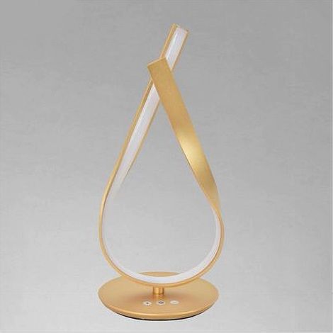TRADE SHOP - Lume Intrecciato Led Oro 12 W Lampada Da Tavolo Design Moderno Doppia Luce 32712 -