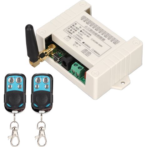 Interrupteur Relais Télécommande 433MHz 4 Boutons Monocanal Apprentissage Sans Fil (1/5)