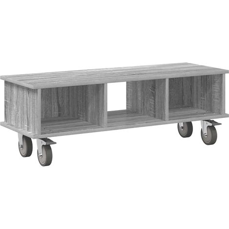 Mobile TV rettangolare moderno funzionale soggiorno 100 x 35 x 35 cm in legno ingegnerizzato grigio sonoma 020054736