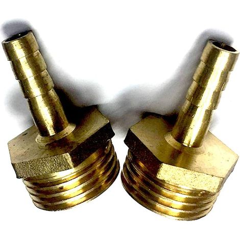 Lot de 2 raccords de Tuyau en Laiton Massif avec Filetage BSP pour Bassin, Piscine, Tuyau (1/2)