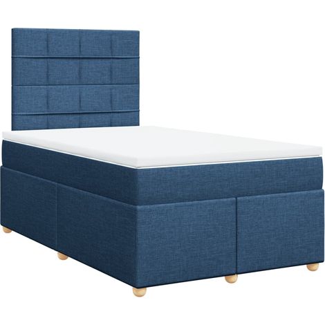 Maison Exclusive - Cama box spring con colchón tela azul 120x200 (1/5)