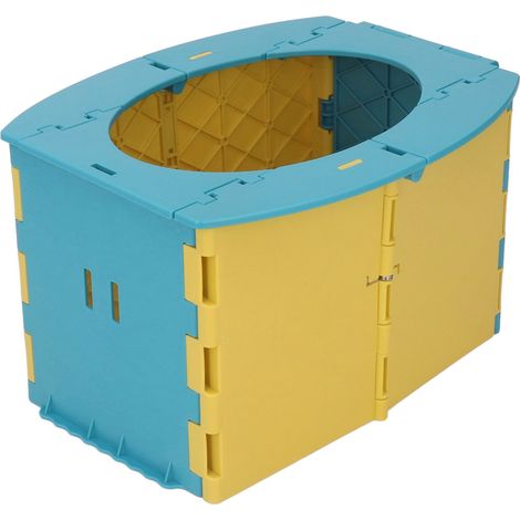 Abattant de toilettes pliable, esthétique, polyvalent et portable pour une utilisation en voiture, bleu. (1/5)