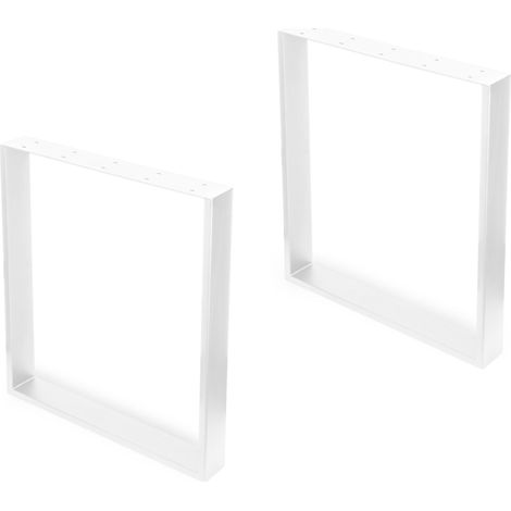 Emuca Set rechteckiger Tischbeine Square, Breite 600mm, Stahl, Weiß lackiert