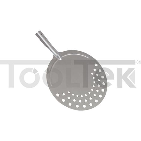 PALA PIZZA INOX FORNO TONDA diam.Ø25cm ACCIAIO FORATA FALCI