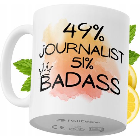 Tazza da caffè/tè divertente e umoristica per giornalisti, ideale per compleanni, onomastici e festività. Tazza premium per occasioni speciali, perfetta per casa, ufficio e lavoro. Bianca, 330 ml. (1/5)