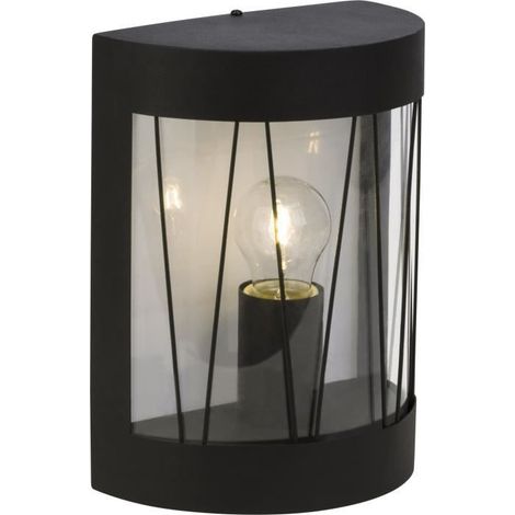 Applique murale extérieure REED - BRILLIANT - 23,6x10,5x18,2 cm - Métal et plastique - Noir dépoli - 60 W - IP44