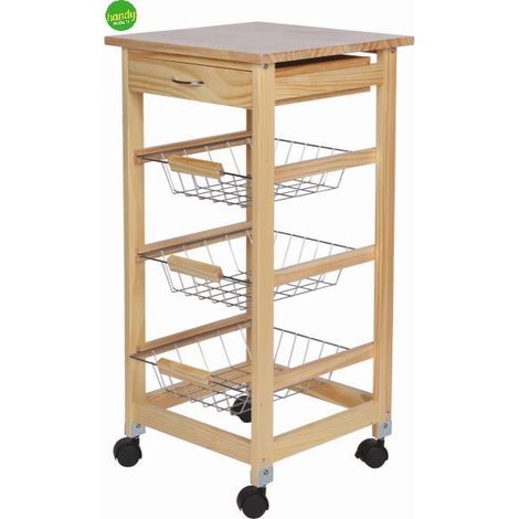 Carrello 3 cesti Legno Kasaviva