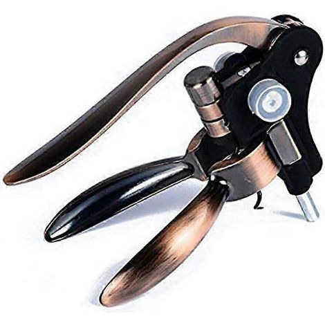 Ouvre-bouteille à levier avec tire-bouchon, coupe-capsule et décapsuleur, marron (1/4)