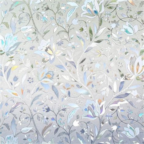 Film Fenêtre - Occultant Anti-UV - Effet Tulipes 3D - Electrostatique Sans Colle - 90 x 200 cm (1/5)