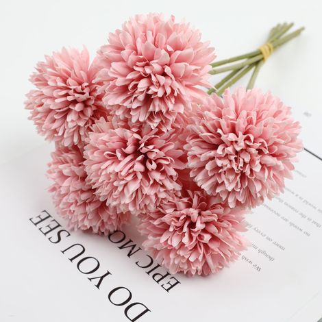 6 Pièces de Fleurs Artificielles - Chrysanthèmes, Hortensias en Plastique pour Décoration d'Intérieur, Mariage, Anniversaire, Fête (1/4)