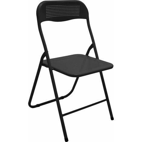 SEDIA PIEGHEVOLE METALLO POLO NERO