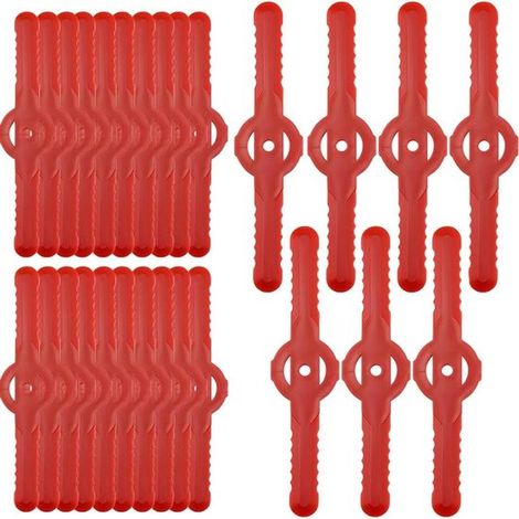 Lames de rechange pour tondeuse à gazon - Accessoires universels en rouge - 50 pièces Lames en plastique (1/5)