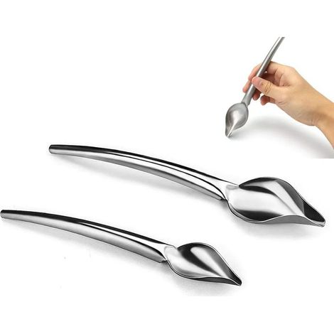 Cuillère décorative multifonctionnelle de précision pour la cuisine et le dessin, idéale pour décorer les assiettes (lot de 2). (1/5)