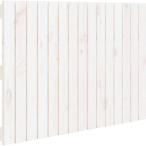Tête de lit accessoire couchage chambre à coucher meuble murale style palette 95,5 x 3 x 60 cm bois massif blanc TDL0202683