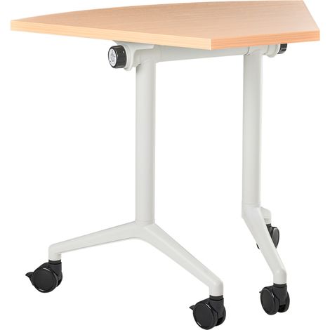 Escritorio moderno plegable con ruedas mesa móvil portátil 90 x 64 cm estructura metálica marrón Cavi