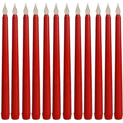 KLVGTIFS PU - Lot de 12 bougies décoratives LED coniques sans flamme (1/2)
