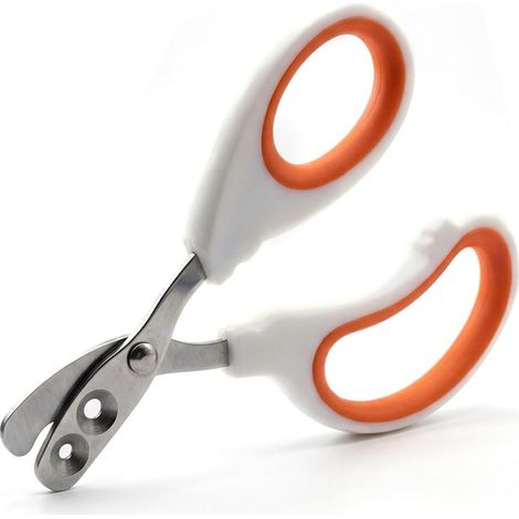 Cortaúñas para gatos con doble orificio, tijeras para uñas de gato, seguras y fáciles de usar, mango cómodo (naranja) (1/5)