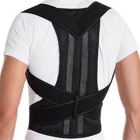 Corrigeur de posture dorsal homme femme, ceinture lombaire ajustable pour soulager douleurs haut et bas du dos Soutien complet cou épaules, taille XL (1/5)
