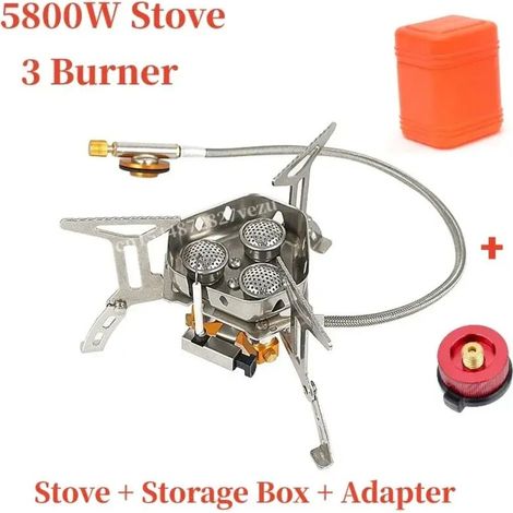 Réchaud à gaz haute puissance pour camping et tourisme, brûleur portable, réchaud à gaz d'extérieur, matériel de randonnée et de tourisme, barbecue de pique-nique, four, réchauds de cuisson portables (1/3)