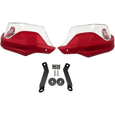 Déflecteurs de vent et protège-mains pour Honda NC750 X DCT, NC750S et NC 750 X (2013-2022, 2020-2021) - Kit rouge transparent (1/5)