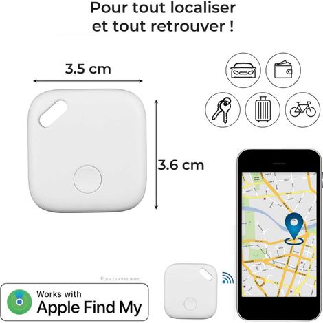 venteo - TRACKER LOCALISATEUR Wiami - Fonctionnalité APPLE - Suivi temps réel - Pile incluse