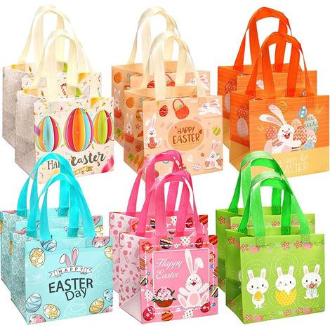 Sacchetti Regalo Pasquali Tessuto 6 Fantasie 12 pz 20x15x21 cm (1/5)