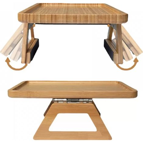 1 Étagère de lit, Table de chevet avec station de charge, Ports USB et prises, Bambou naturel, Pour lit superposé et dortoir (1/5)