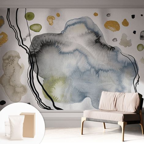 Carta Da Parati - Mural - Con Sala Da Pranzo - Camera Da Letto - Cameretta - Con Colla Gratuita Acquerello astratto 312x219 cm (1/5)