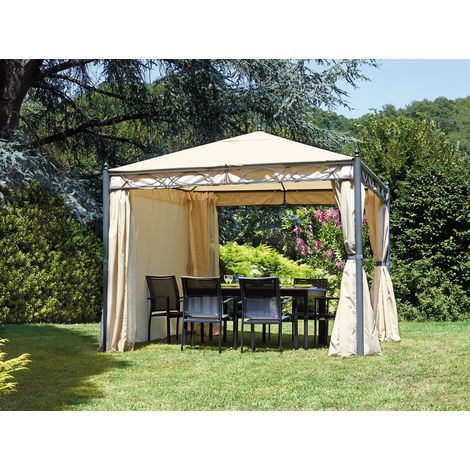 Gazebo da Giardino in Ferro 3X3m Vorghini Iron Sabbia (1/5)