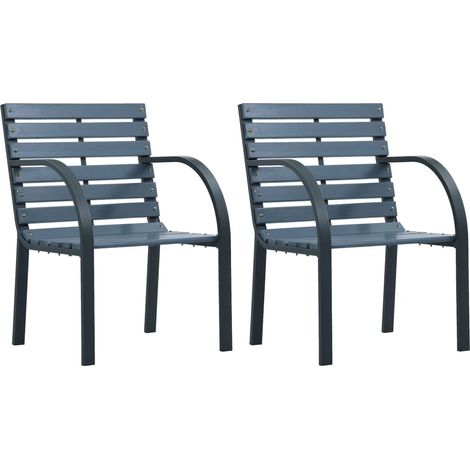 Chaises/Fauteuils de jardin 2 pcs Gris Bois -TF44579 (1/5)
