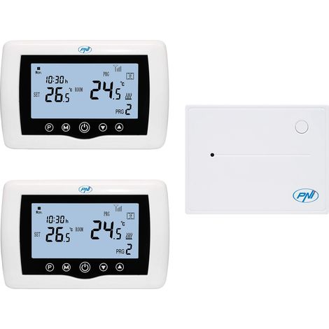 Termostato intelligente PNI CT400 wireless, con WiFi, controllo 2 zone via Internet, per centrali termiche, pompe, elettrovalvole, APP TuyaSmart, histerezis 0,2 gradi C (1/5)