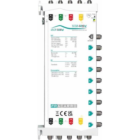 Multiswitch Scd2-5816W 5In Wb 8Out Fvm ( Fracarro Cod. 271179 ) (1/2)