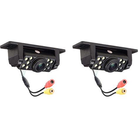 2 cámaras de visión trasera para coche con gran angular de 170°, 9 luces LED y visión nocturna súper nítida. (1/5)