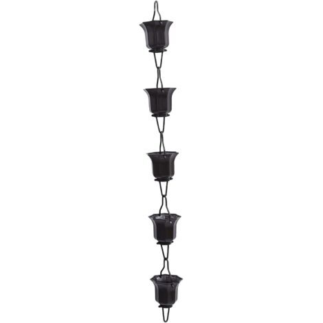 BUNTHAUS Chaîne De Pluie Décorative Lotus Cups 1 m pour Jardin Extérieur, Tasse en Alliage, Chaîne De Gouttière Japonaise Fonctionnelle Et Sonore (1/5)