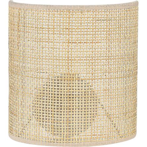 Lámpara de pared de ratán natural 22 cm mesa luz sala de estar dormitorio Cario