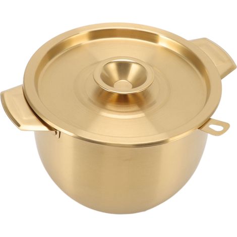2.8L Filtre à Huile de Cuisine en Acier Inoxydable avec Couvercle à Maille Doré pour Stockage et Égouttage (1/5)