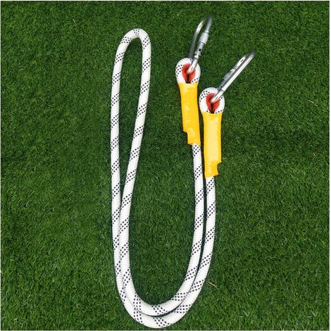 Kletterseil, Weiß, Durchmesser 14 mm, Outdoor-Kletterseil, hochfestes statisches Bergsteiger-Rettungsseil, Seil zum Wandern, Höhlenforschung (Größe: 1 m)