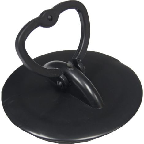 TAPPO UNIVERSALE PER VAVOLE DI SCARICO LAVELLO CON MANICO - Ø45,5MM 1-1/2-2 - IN PLASTICA COLORE NERO