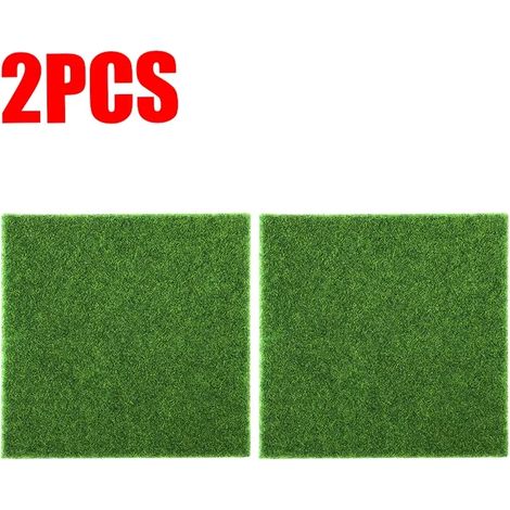 (2 articles) Gazon artificiel vert, tapis de jardin, décorations pour aquarium extérieur et mariage (1/5)