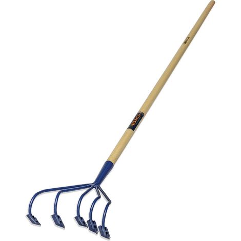 Cultivateur à 5 dents avec coulters – Tête en acier haute qualité – Manche en pin verni – Longueur 1750 mm – Poids 1100 g