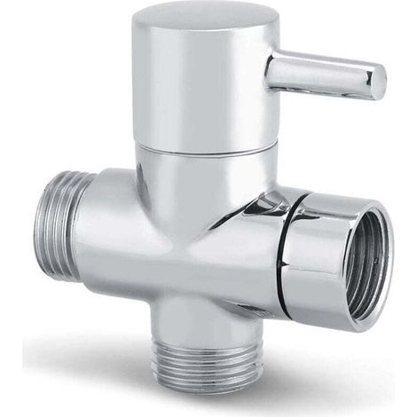 G1/2 inch 3-way shower arm diverter valve, universal bathroom shower system replacement part (1/4)