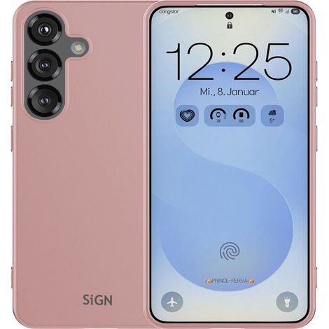 Coque en silicone liquide sign pour samsung galaxy s25 - rose