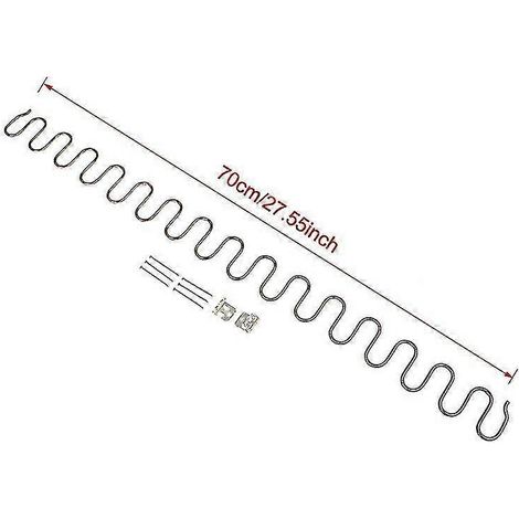Ersatzfedern für Sofas und Sessel, Möbelfedern mit Clips, verfügbare Längen: 45 cm, 50 cm, 60 cm, 65 cm und 70 cm, silberfarben. (1/5)