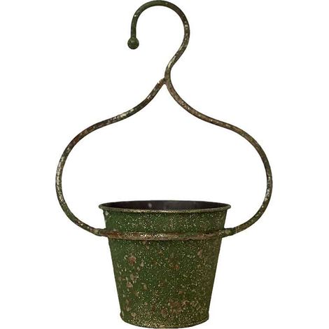 Cache pot vert de gris 21x13x29cm (1/3)